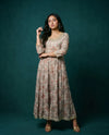 Multi Colour Printed Silk Blended Maxi Dress