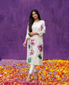 Multi Colour Printed Crepe Silk Straight cut Long Kurta