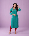 Rama Embroidered Rayon Straight cut Long Kurta