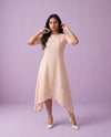 Peach Printed Cotton Maxi Dress