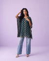 Green Printed Georgette Kaftan