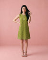 Green Printed Cotton Midi Dress