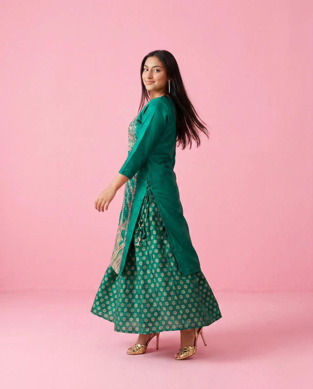 Rama Embriodered Silk Blended Maxi Dress