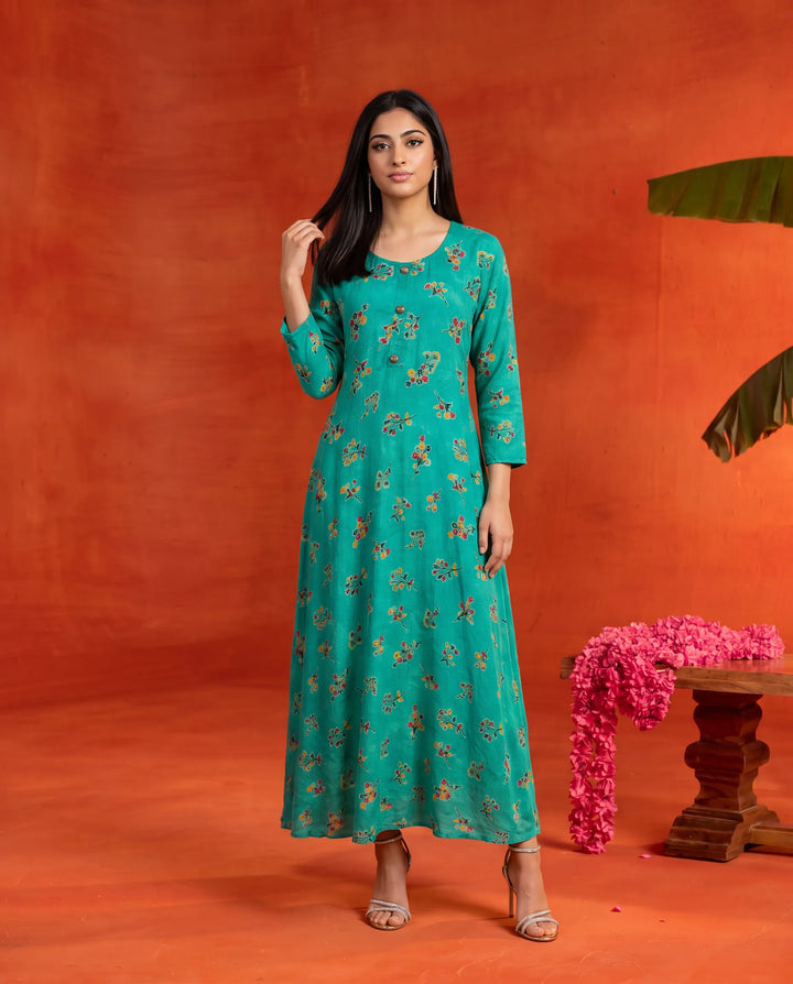 Rama Printed Rayon Maxi Dress