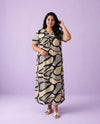 Black Printed Super Soft Rayon Night Dress / Home Wear