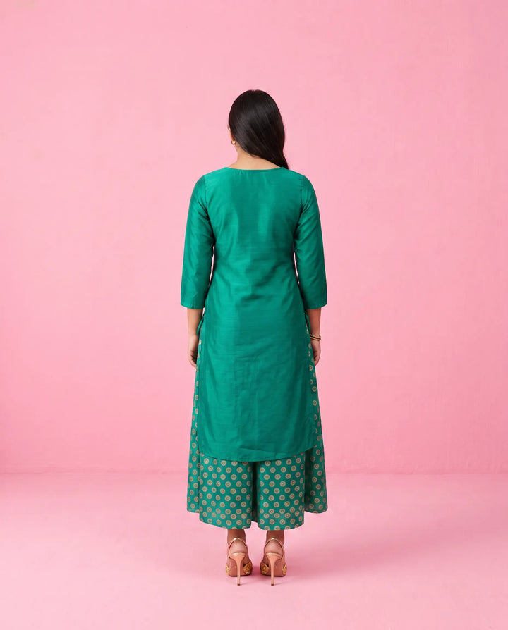 Rama Embriodered Silk Blended Maxi Dress