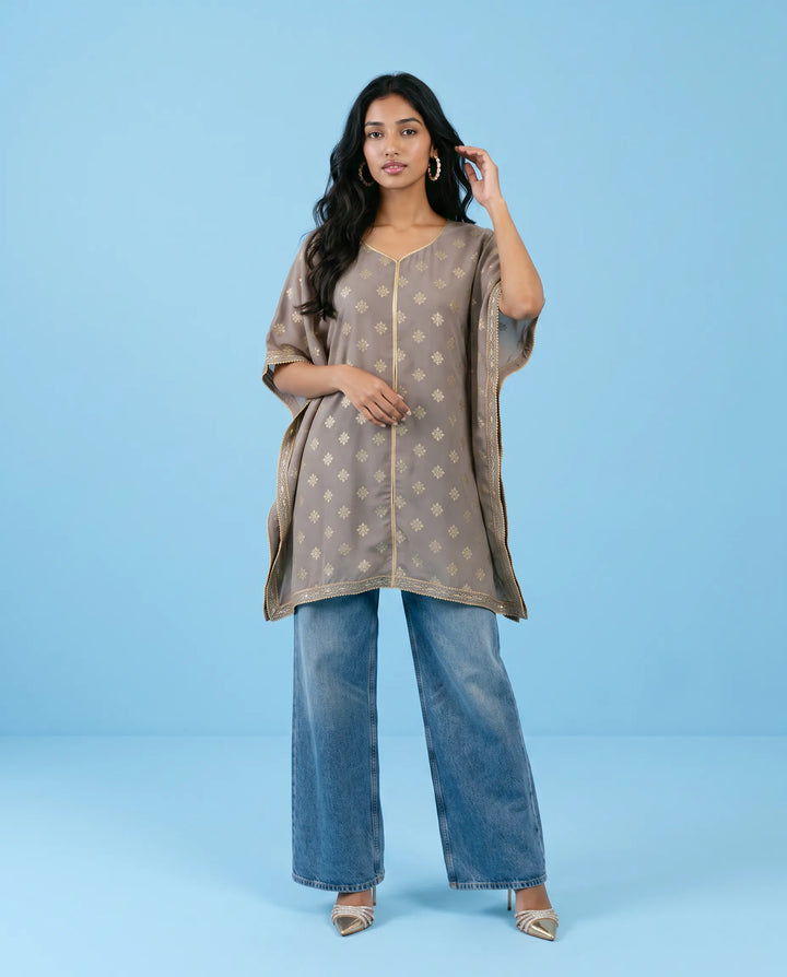 Grey Printed Georgette Kaftan