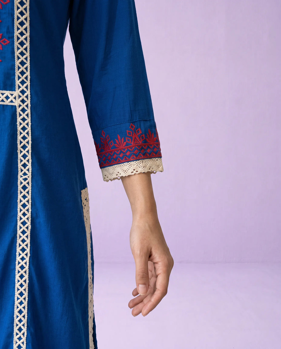 Royal Embroidered Rayon Straight cut Long Kurta