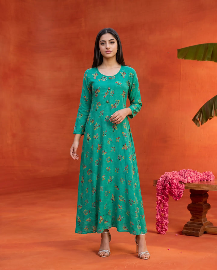 Rama Printed Rayon Maxi Dress