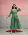 Green Printed Georgette Maxi Dress