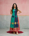 Multi Colour Printed Viscose Blended Sleeveless Maxi Dress