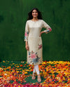 Multi Colour Printed Crepe Silk Straight cut Long Kurta