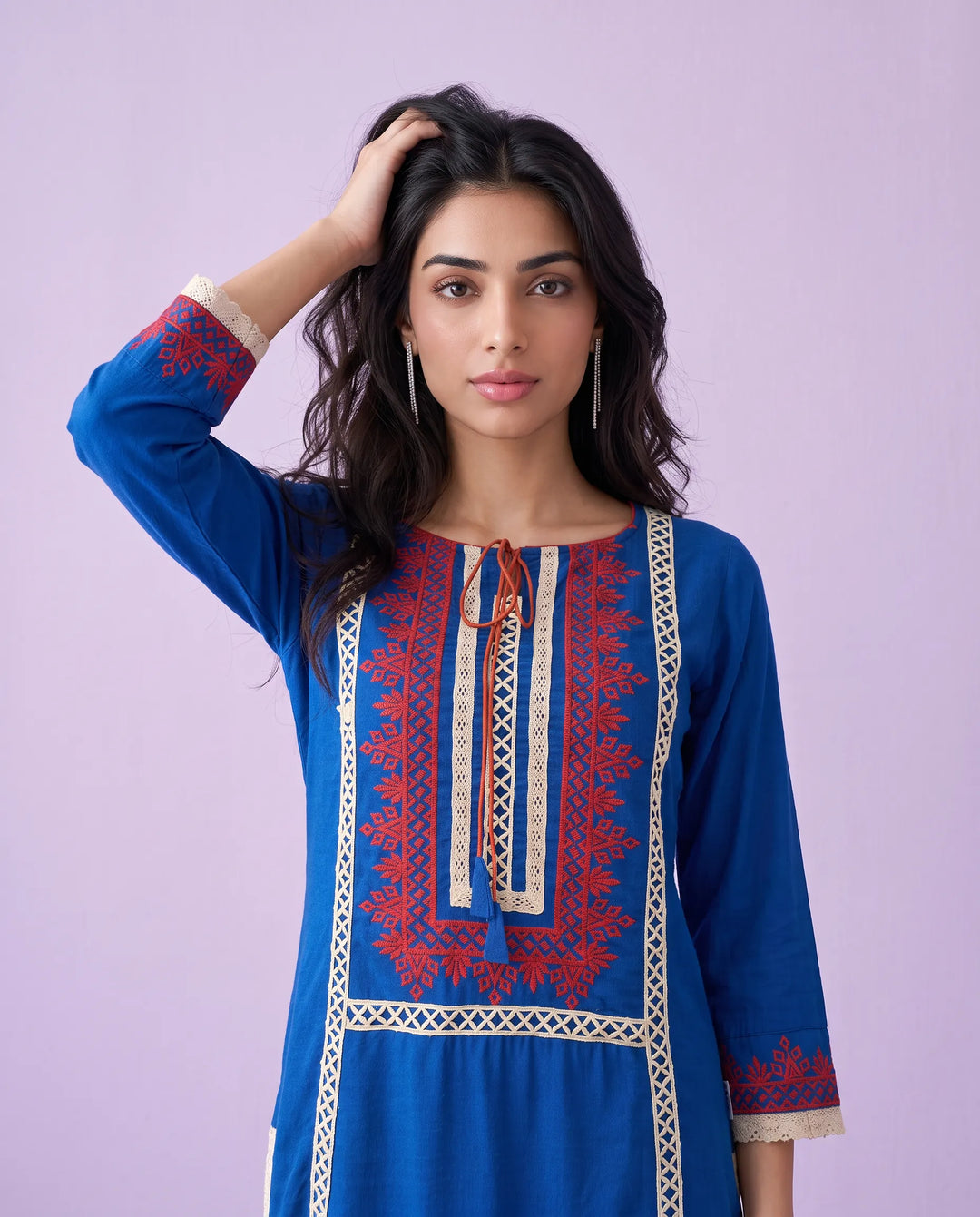 Royal Embroidered Rayon Straight cut Long Kurta