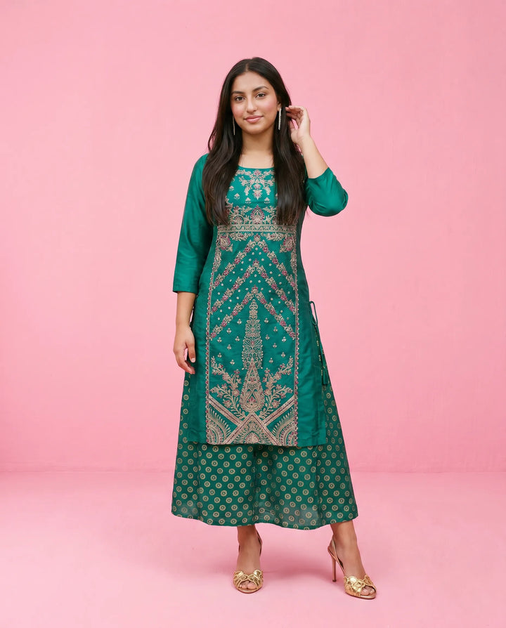 Rama Embriodered Silk Blended Maxi Dress