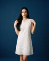 White Embroidered Cotton Midi Dress