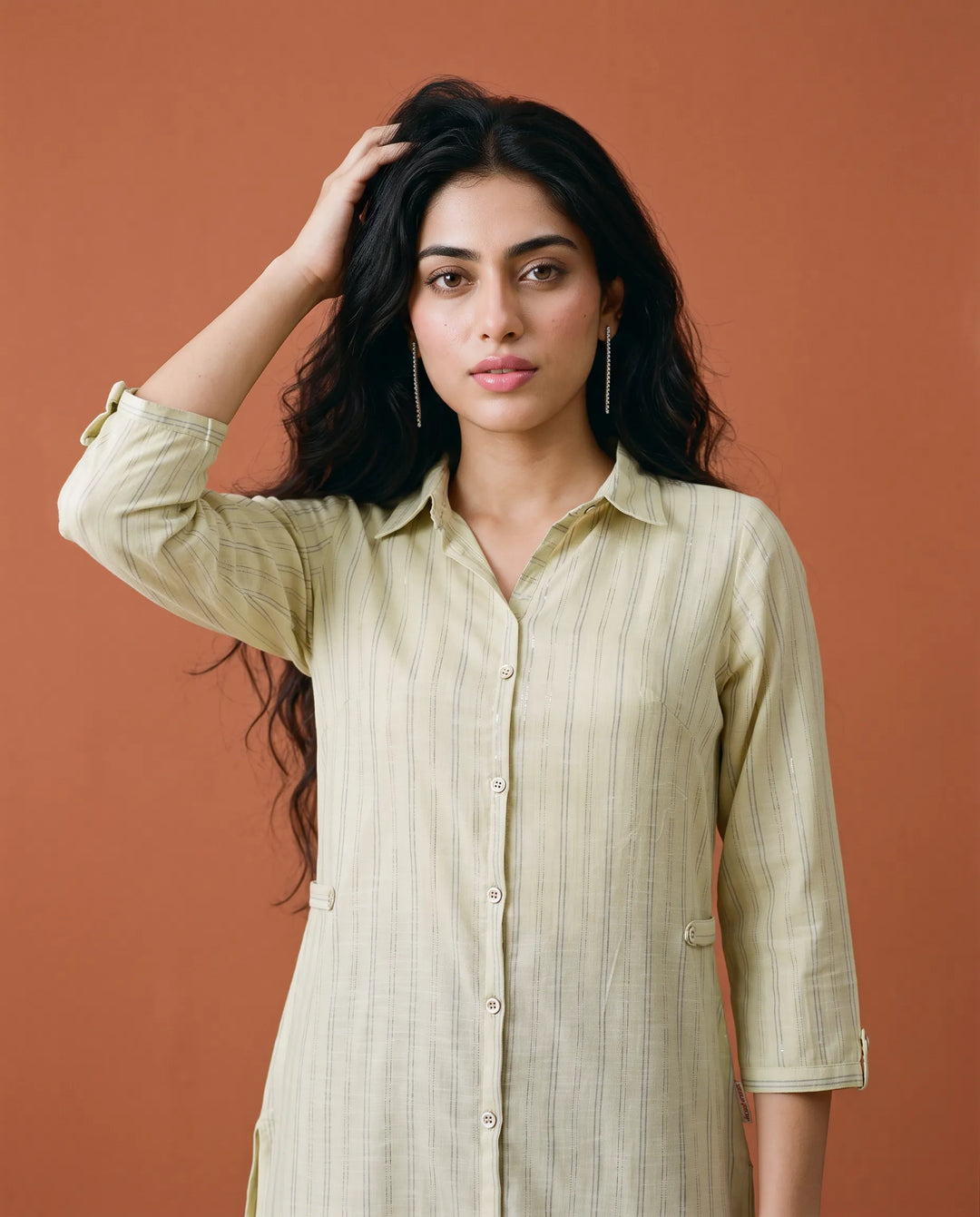 Lemon Printed Straight cut Long Kurta