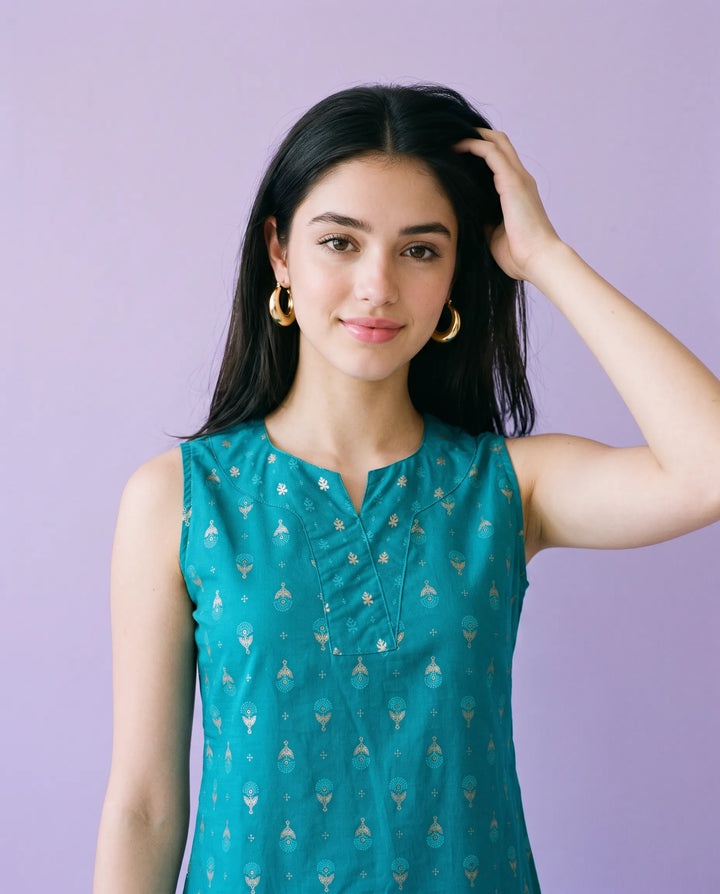 Rama Printed Cotton Midi Dress