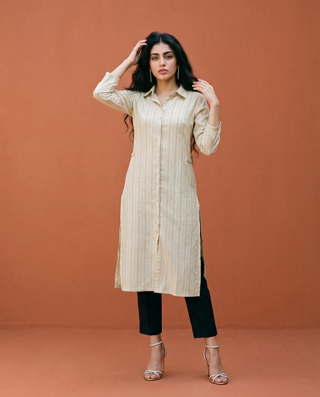 Lemon Printed Straight cut Long Kurta