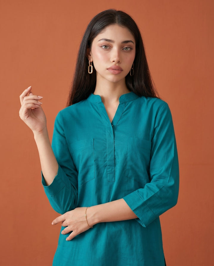 Rama Solid Cotton Satin Co-Ord Set