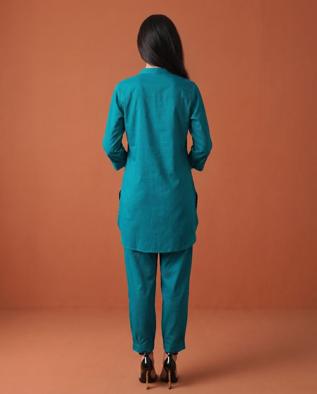 Rama Solid Cotton Satin Co-Ord Set