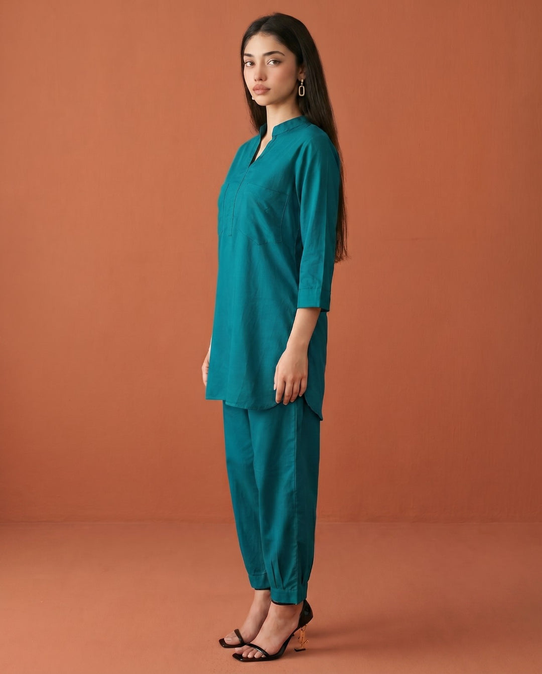 Rama Solid Cotton Satin Co-Ord Set