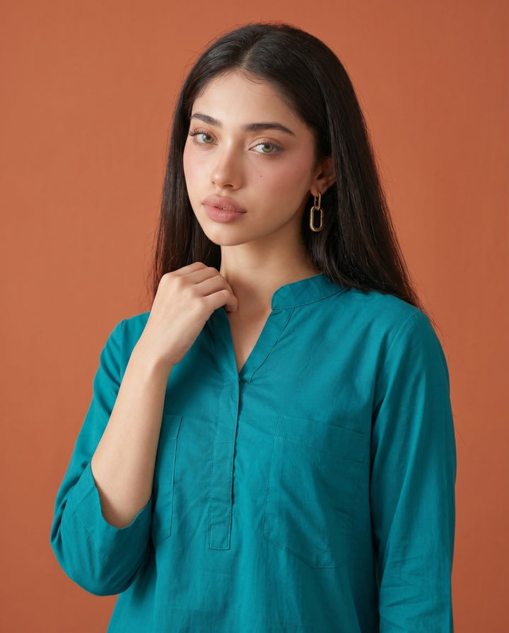 Rama Solid Cotton Satin Co-Ord Set