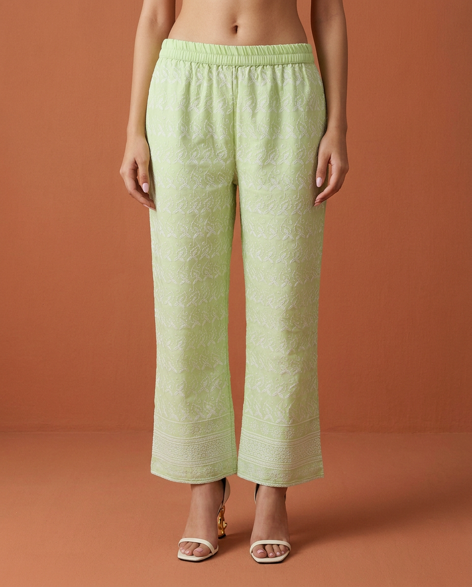 Sea Green Embroidered Cotton Co-Ord Set
