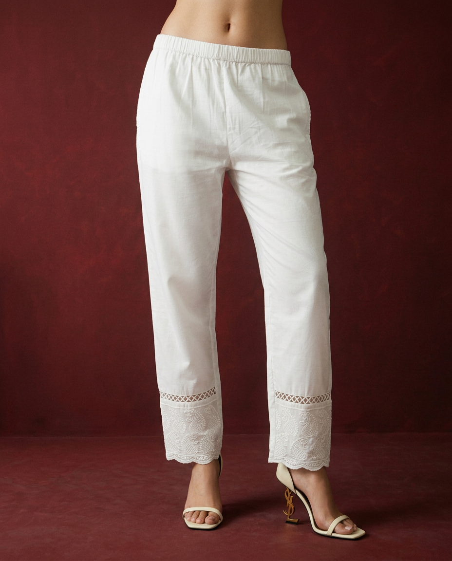 White Embriodered Cotton Co-Ord Set