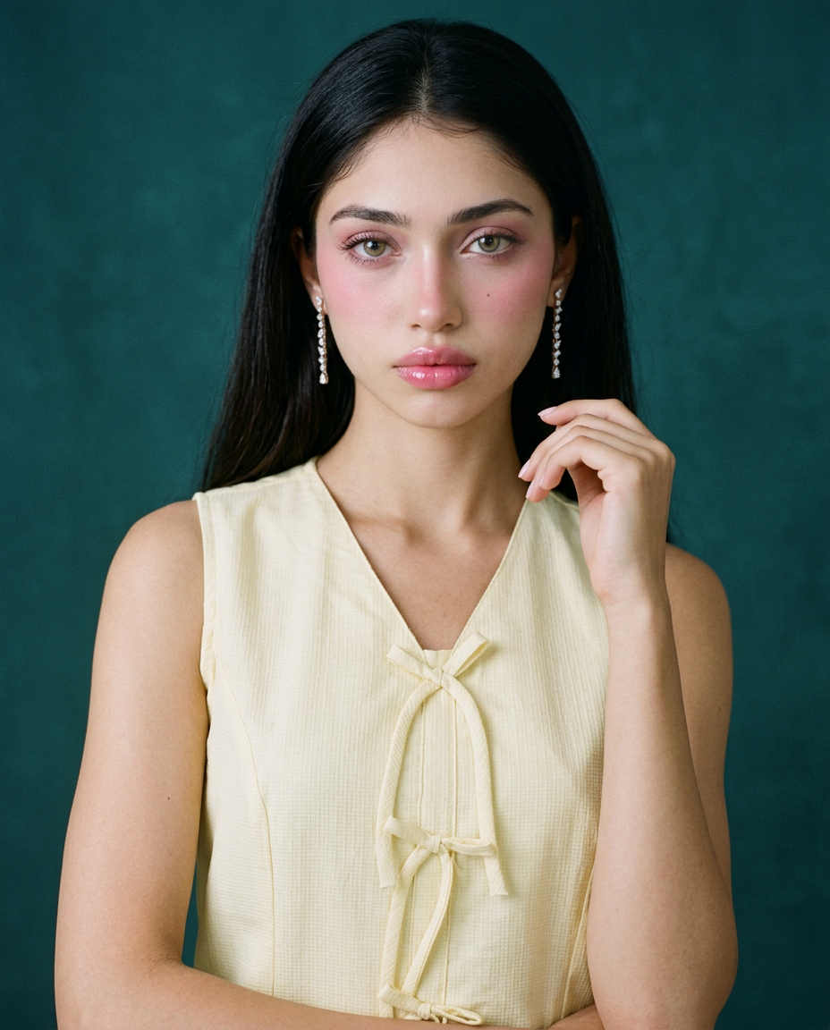 Yellow Solid Viscose Blended Korean Style Co-Ord Set