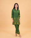 Green Embroidered Viscose Blended Co-Ord Set