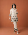 White Embroidered Viscose Blended Co-Ord Set