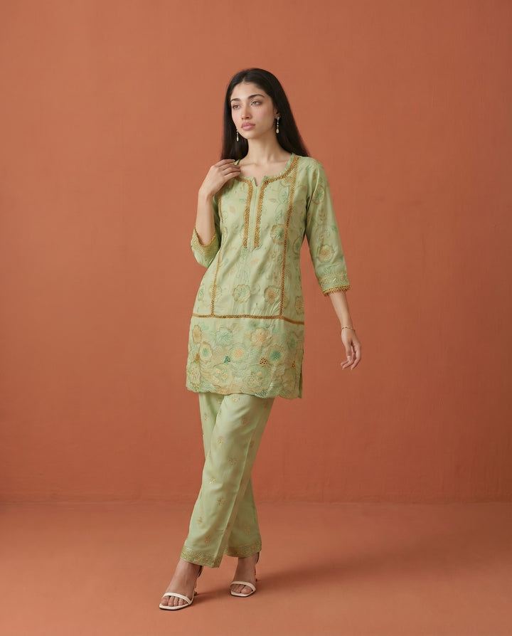 Pista Embroidered Viscose Blended Co-Ord Set