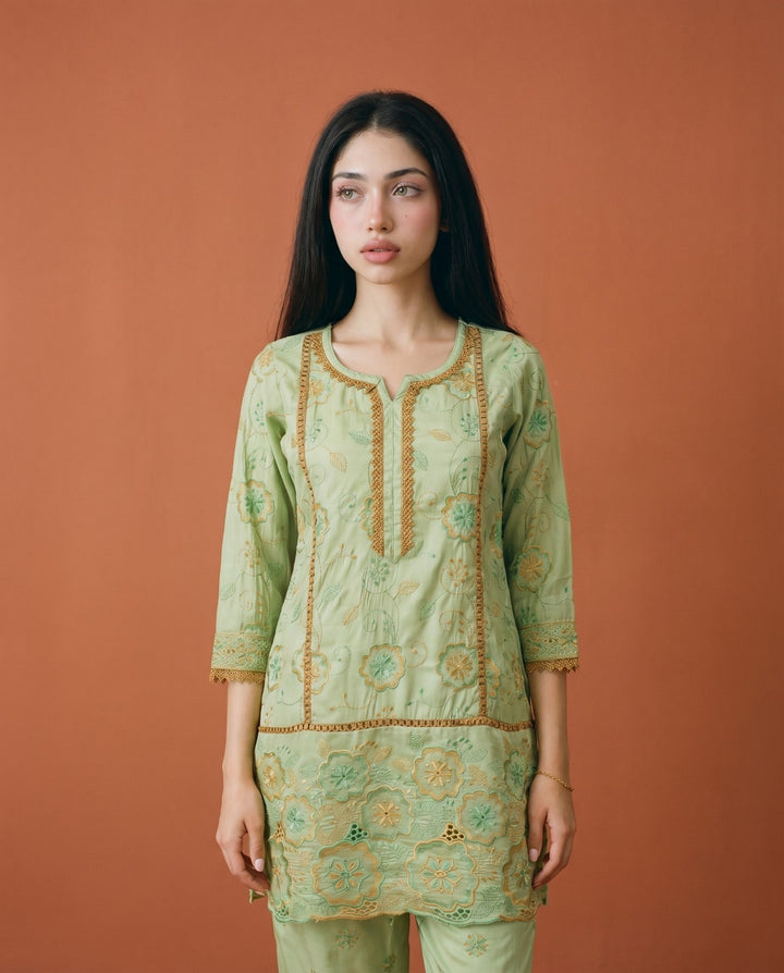 Pista Embroidered Viscose Blended Co-Ord Set