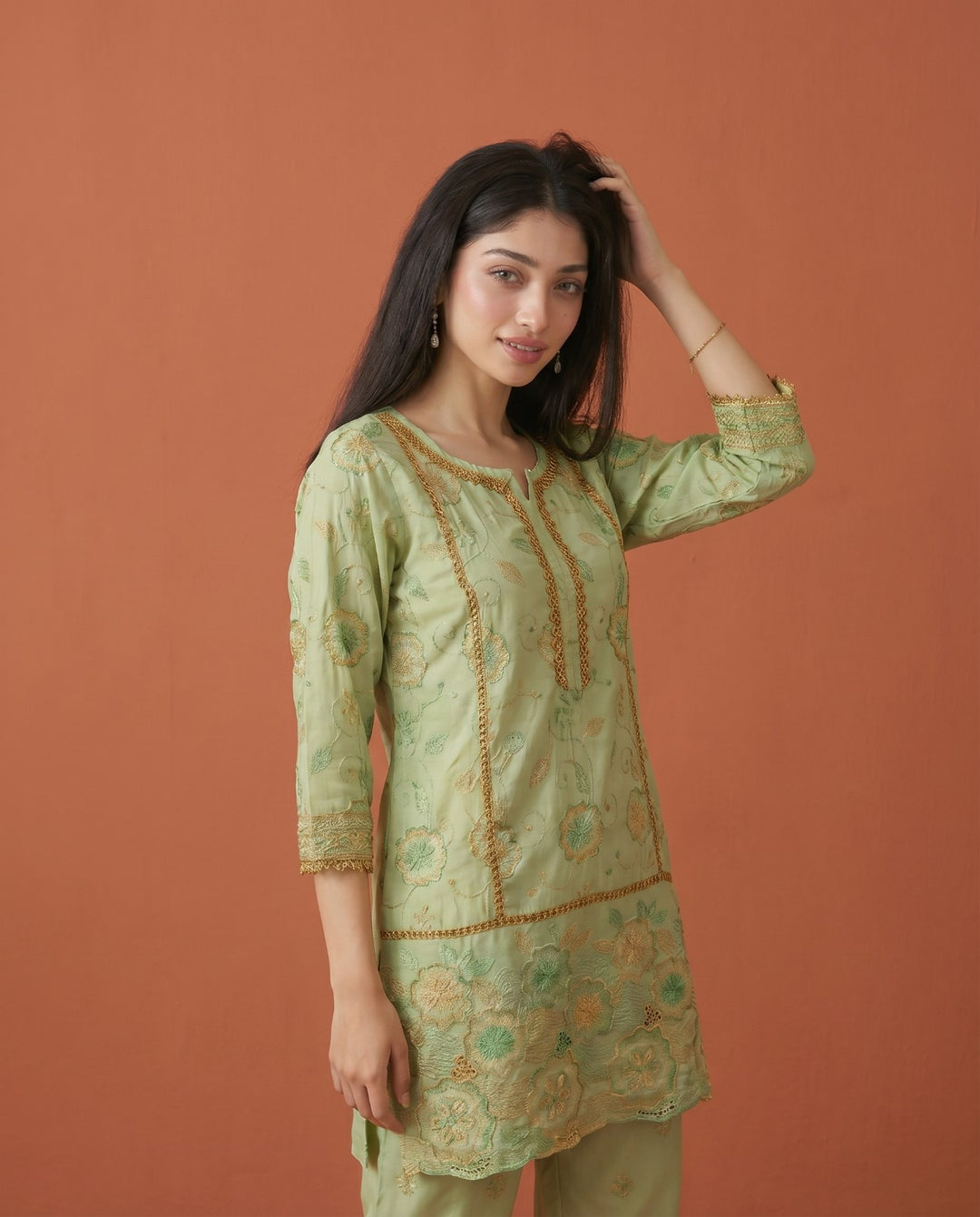 Pista Embroidered Viscose Blended Co-Ord Set