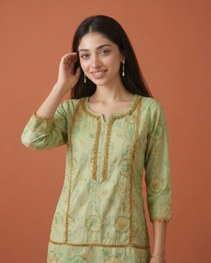 Pista Embroidered Viscose Blended Co-Ord Set