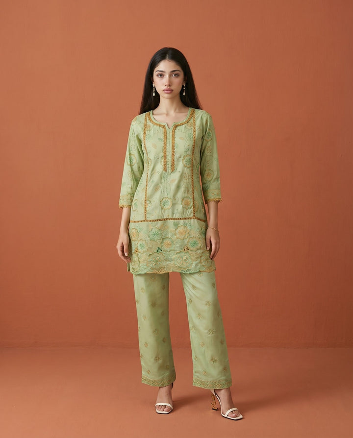 Pista Embroidered Viscose Blended Co-Ord Set