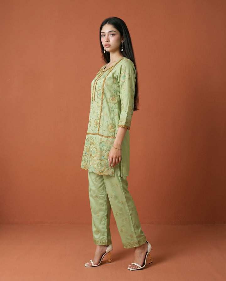 Pista Embroidered Viscose Blended Co-Ord Set