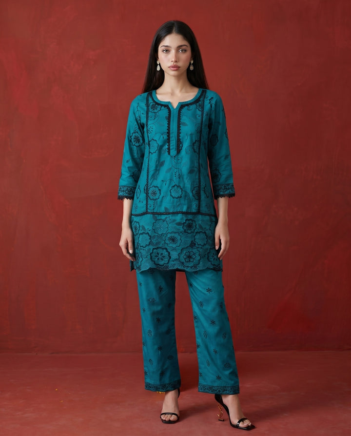 Rama Embroidered Viscose Blended Co-Ord Set