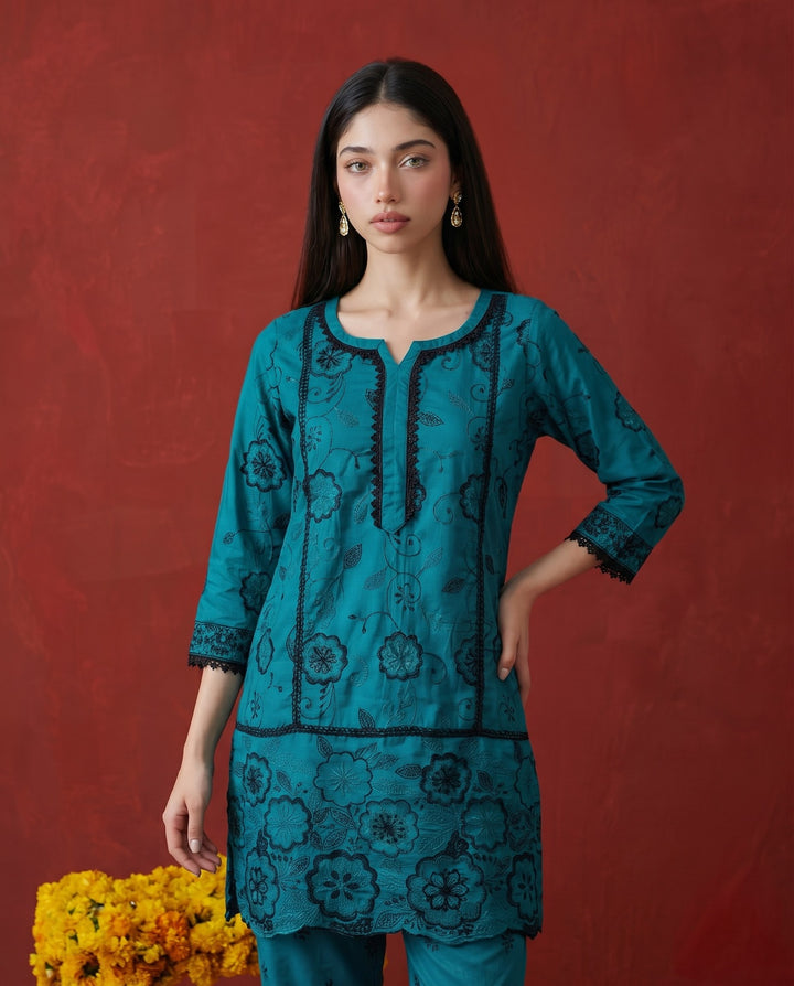 Rama Embroidered Viscose Blended Co-Ord Set