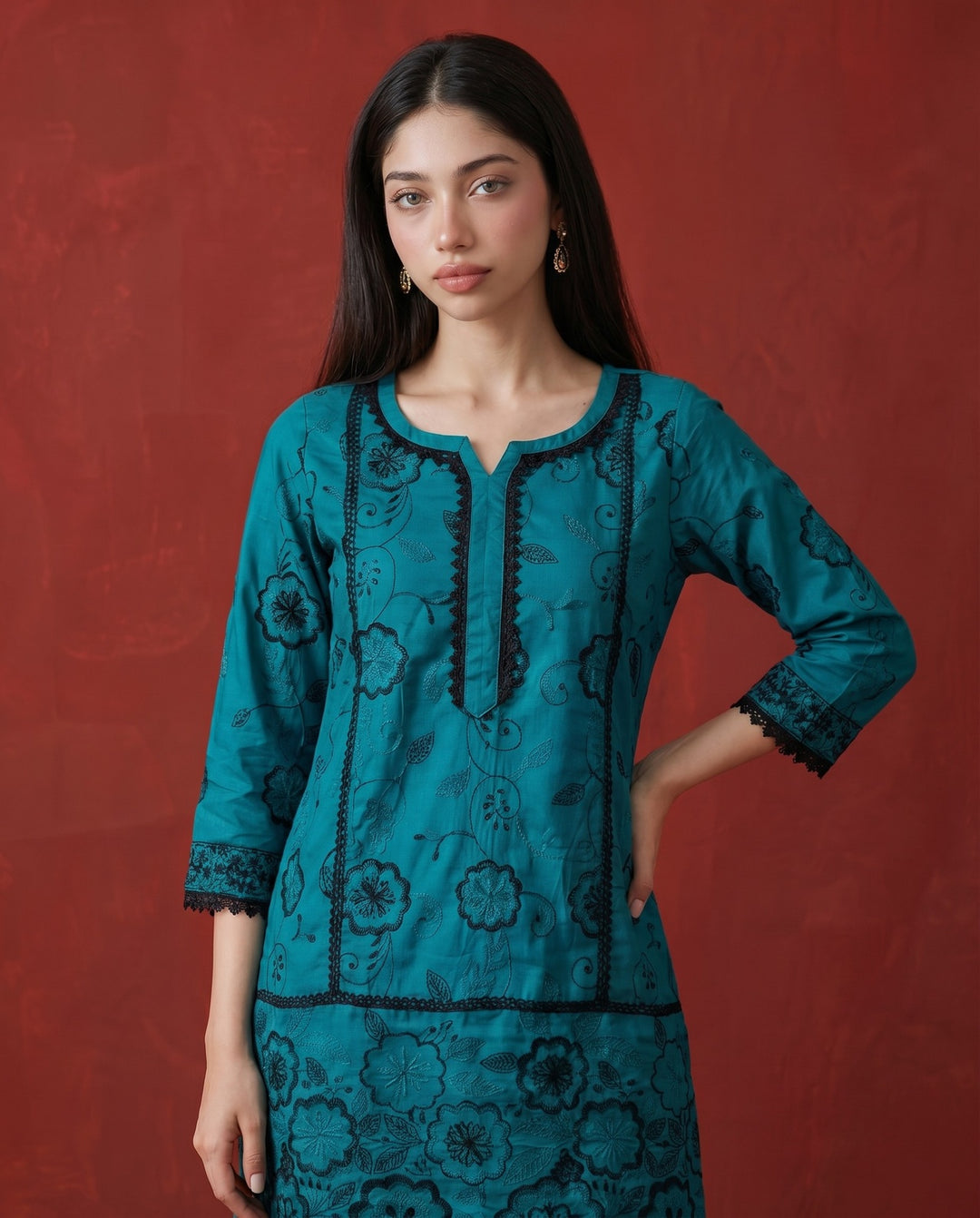 Rama Embroidered Viscose Blended Co-Ord Set
