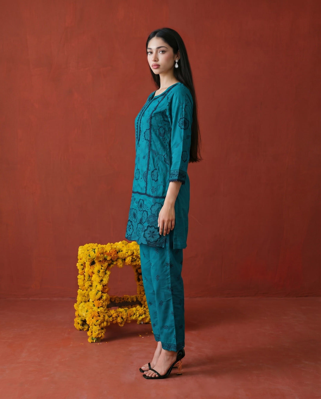 Rama Embroidered Viscose Blended Co-Ord Set