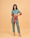 Green Printed Crepe Silk Co-Ord Set