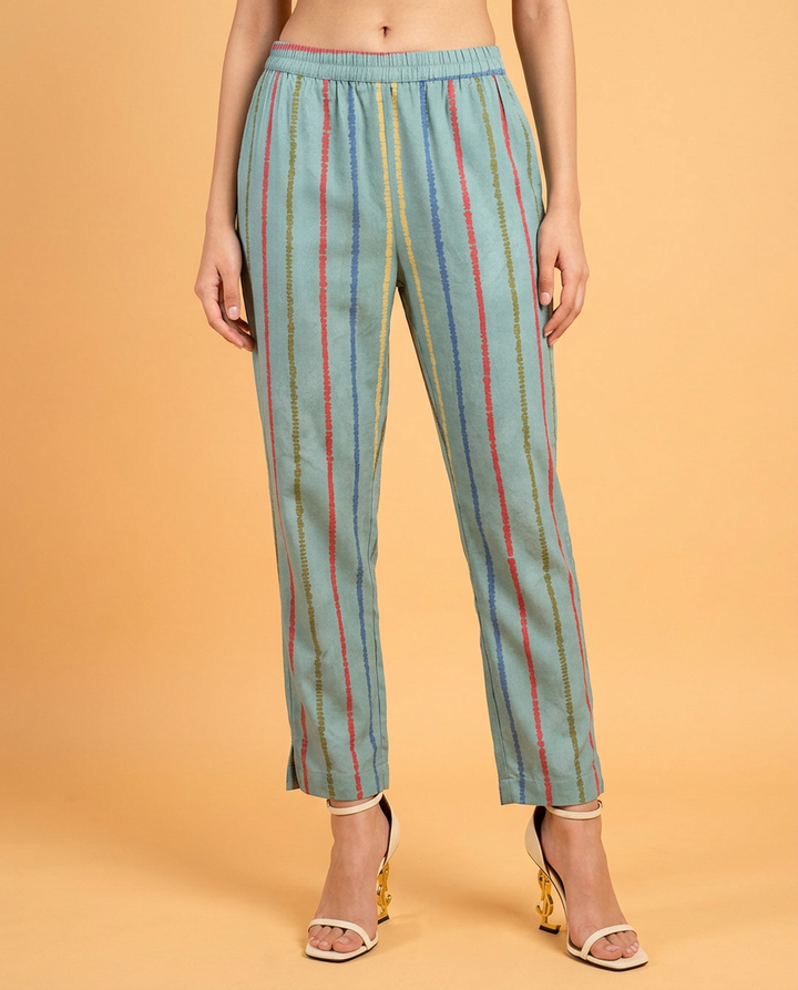 Green Printed Crepe Silk Co-Ord Set