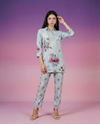 Grey Printed Crepe Silk Co-Ord Set