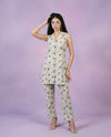 Blue Printed Viscose Blended Co-Ord Set