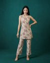 Maroon Printed Viscose Blended Co-Ord Set