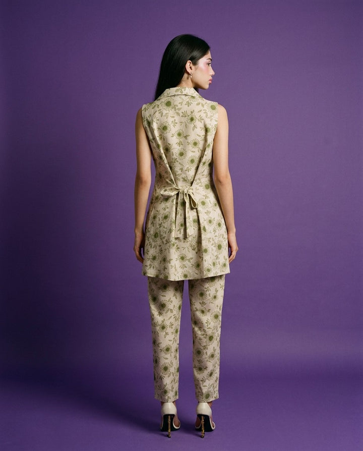 Green Printed Viscose Blended Co-Ord Set
