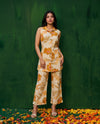 Mustard Printed Viscose Blended Co-Ord Set