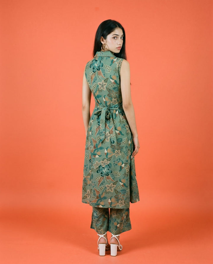 Green Printed Viscose Blended Co-Ord Set