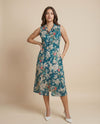 Peacock Printed Viscose Blended Midi Dress